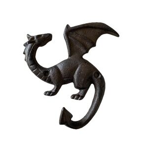 Cast Iron Dragon Tail Wall Hook Fantasy Key Towel Coat Robe Leash Hanger Gothic